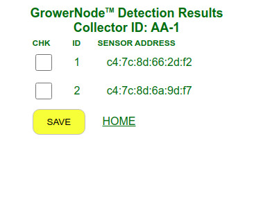 this is the sensor detection results screen