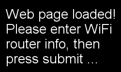 OLED screen confirms that you have loaded the input form for wifi network name (SSID) and password