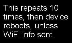 OLED screen prompts you to enter the wifi credentials into form, then submit