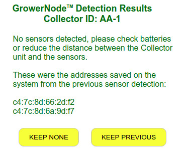 no sensors detected condition