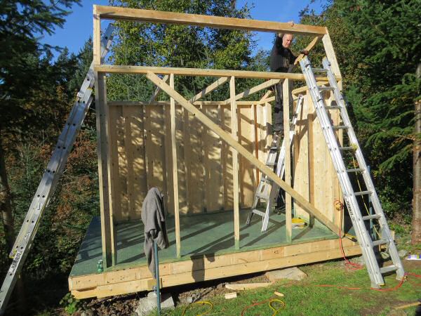 main 2x6 roof beams form the upper skylight opening