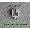 Track traveler cars for sliding curtains, drapes and other things.